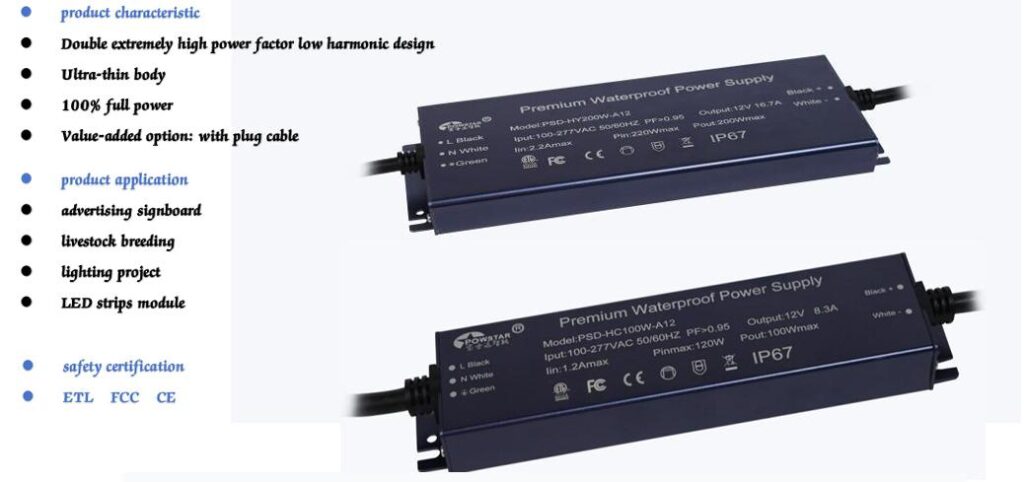 ultra thin constant voltage power supply for light box signage