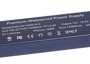 Ultra thin non-dimming waterproof 150W constant voltage power supply 12/24/36/48Vdc